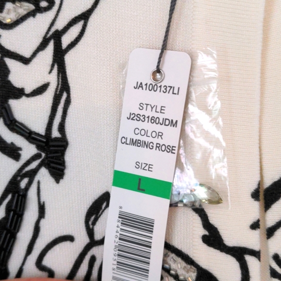 Black & Cream Flowered Open Cardigan - new with tags - Picture 4 of 7